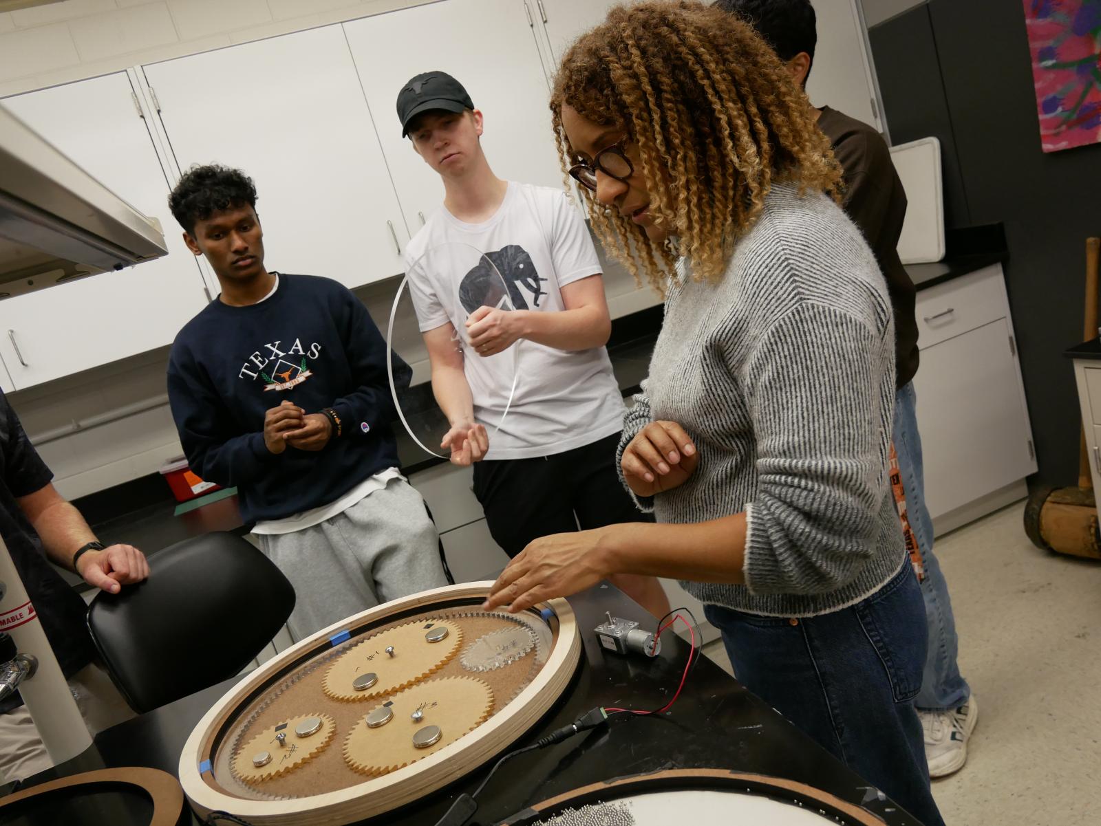 Lisa with Students in the lab