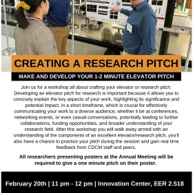 Flyer for Research Pitch event