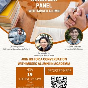 Flyer for Careers in Academia Panel