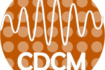 CDCM logo in orange and circular
