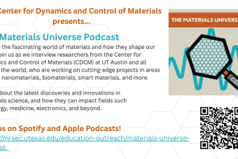 Image of a PowerPoint slide advertising the Materials Universe Podcast